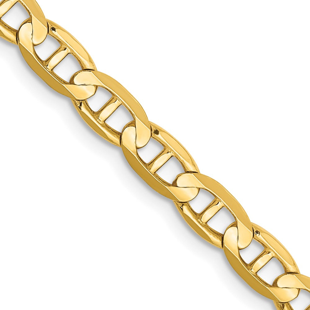 Massiv 14K Gelbgold 4.5mm Konkav Anker mit Karabinerverschluss Halskette