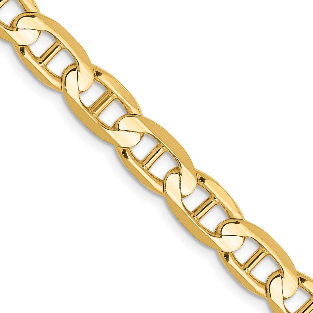 Massiv 14K Gelbgold 6.25mm Konkav Anker mit Karabinerverschluss Halskette