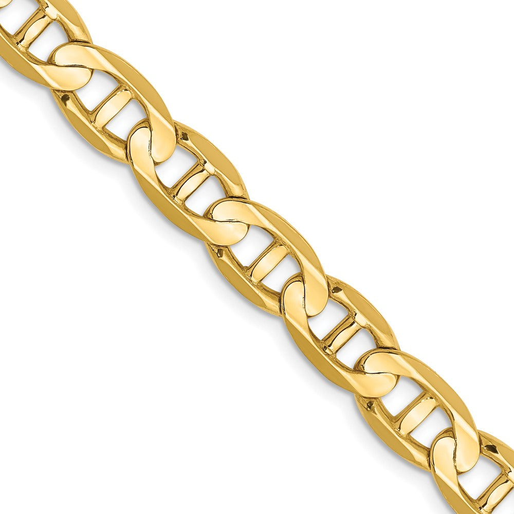 Massiv 14K Gelbgold 7mm Konkav Anker mit Karabinerverschluss Halskette