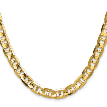 14K Gelbgold 8mm Konkav Anker Halskette
