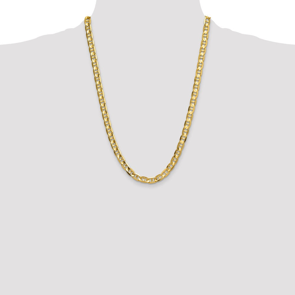 14K Gelbgold 8mm Konkav Anker Halskette