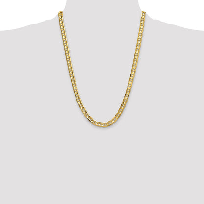 14K Gelbgold 8mm Konkav Anker Halskette