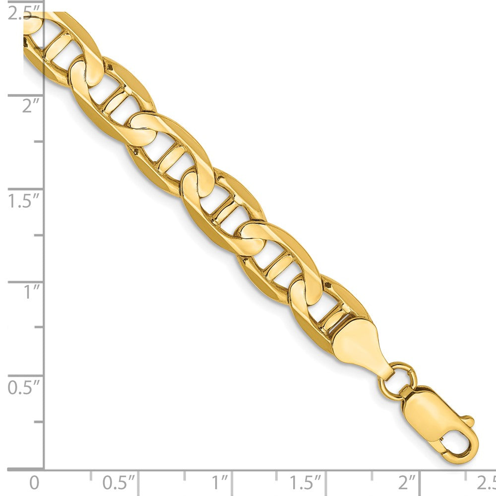 Massiv 14K Gelbgold 8mm Konkav Anker Gliederarmband