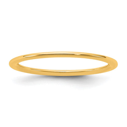10K Gelbgold 10Ky 1mm Standard Komfort-Fit Ring, Größe 6