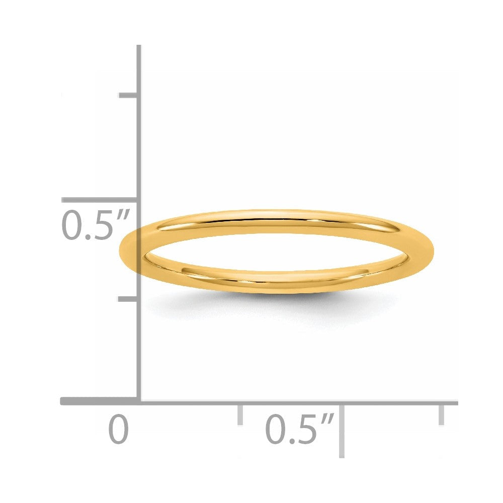 14K Gelbgold Ehering mit Standard-Komfortpassform, 1,5 mm