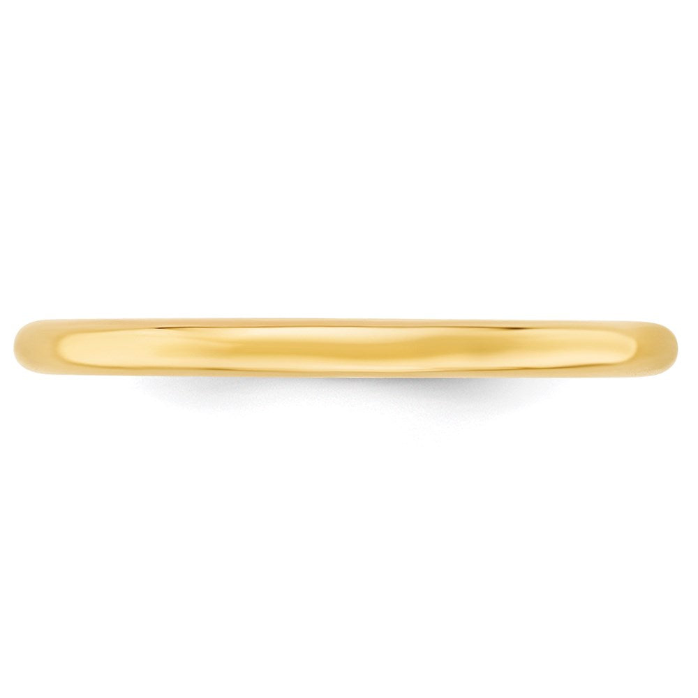 Ehering aus 14K Gelbgold, 2 mm, Standardgewicht, Komfort-Passform