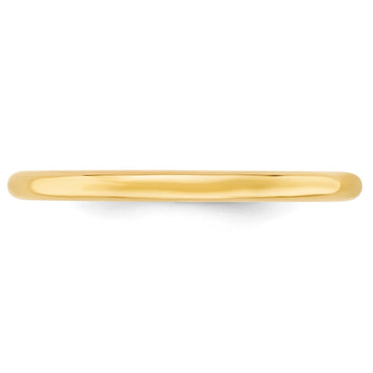 Ehering aus 14K Gelbgold, 2 mm, Standardgewicht, Komfort-Passform