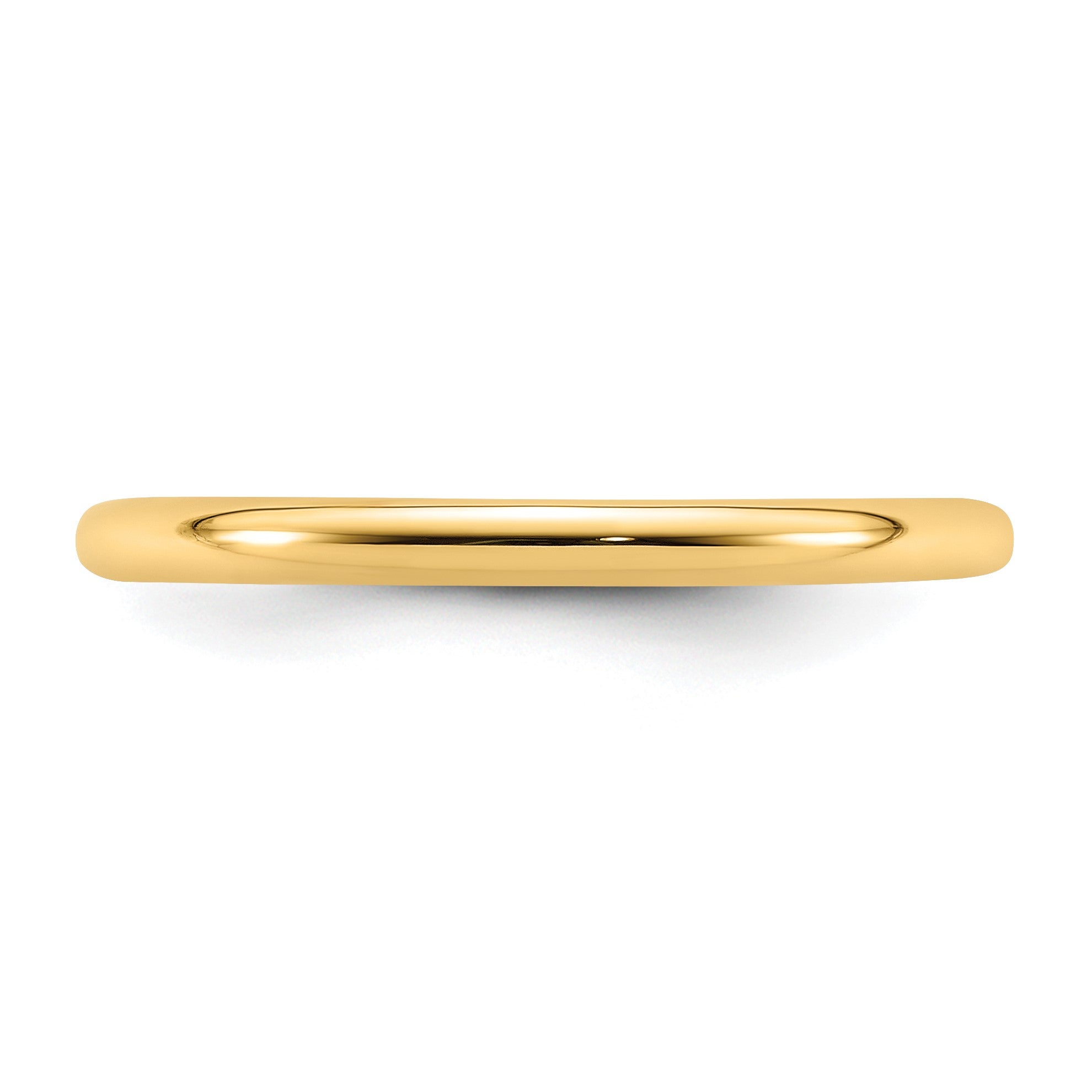 Ehering aus 14K Gelbgold, 2 mm, Standardgewicht, Komfort-Passform