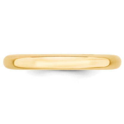 14k Gelbgold 3 mm Ehering mit Standardgewicht und Komfort-Passform