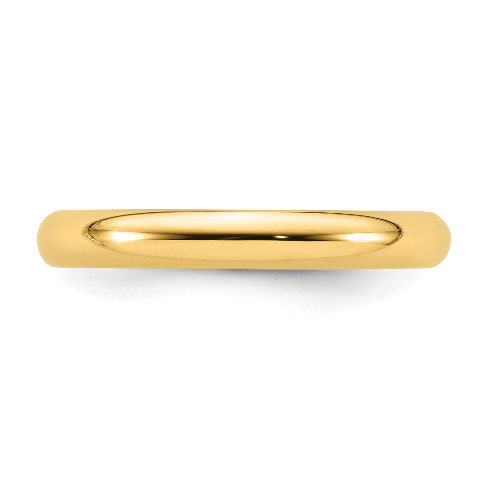 14k Gelbgold 3 mm Ehering mit Standardgewicht und Komfort-Passform