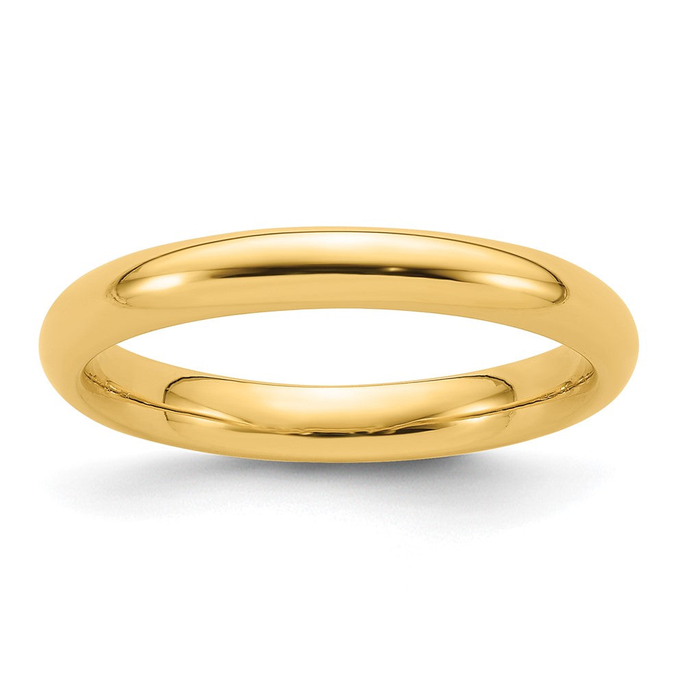 14k Gelbgold 3 mm Ehering mit Standardgewicht und Komfort-Passform
