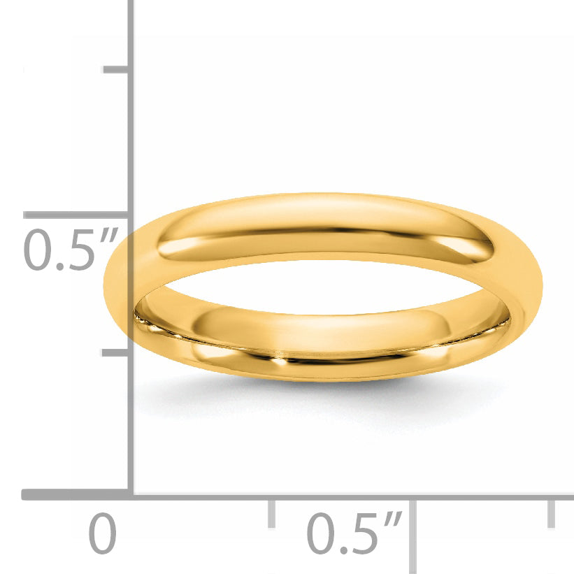 14K Gelbgold 3,5 mm Ehering mit Standard-Komfortpassform