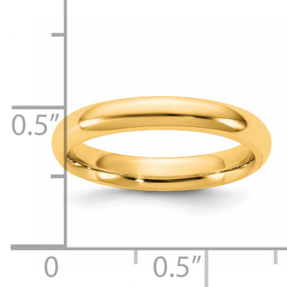 14K Gelbgold 3,5 mm Ehering mit Standard-Komfortpassform