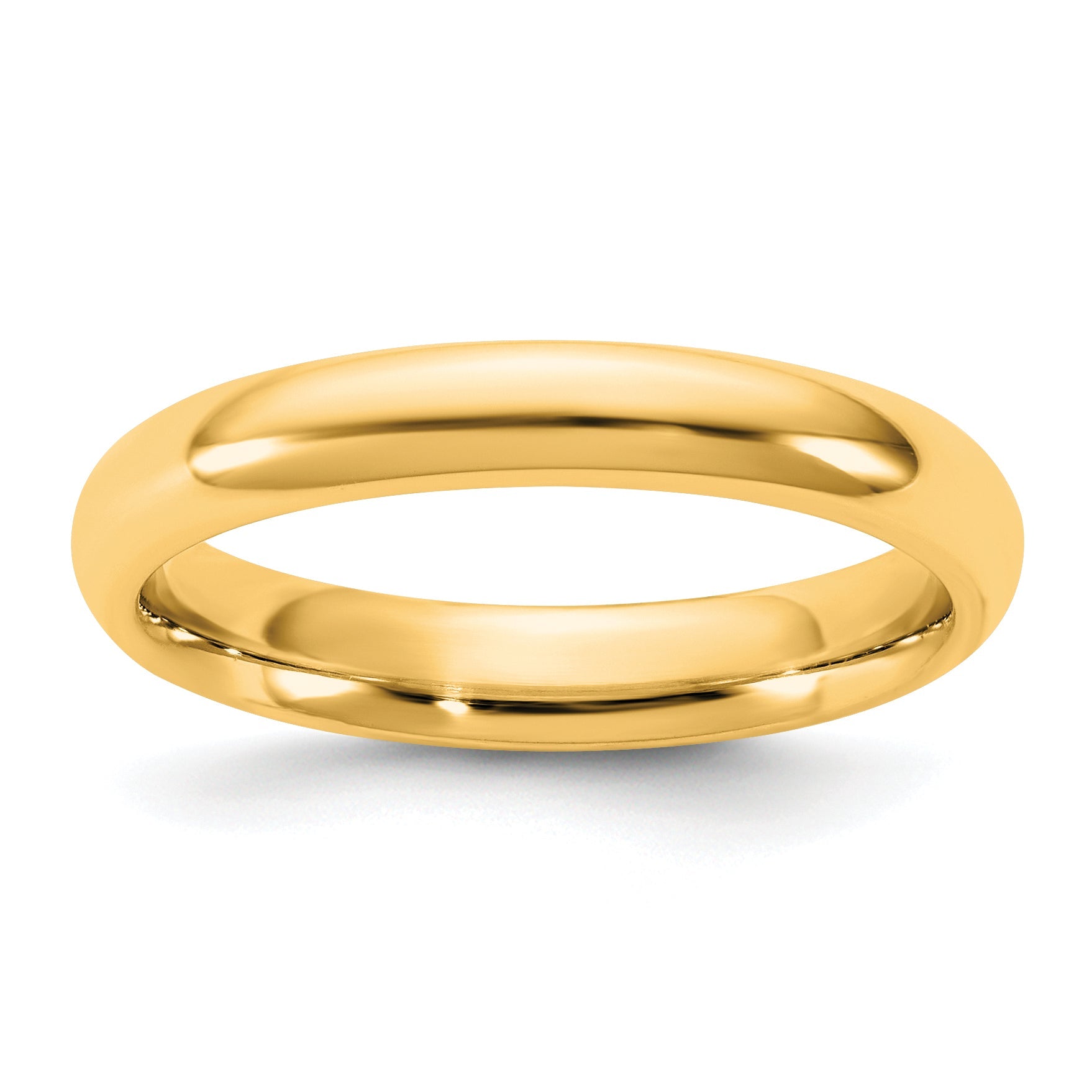 14K Gelbgold 3,5 mm Ehering mit Standard-Komfortpassform