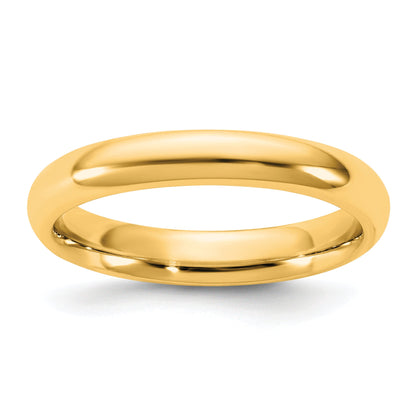 14K Gelbgold 3,5 mm Ehering mit Standard-Komfortpassform