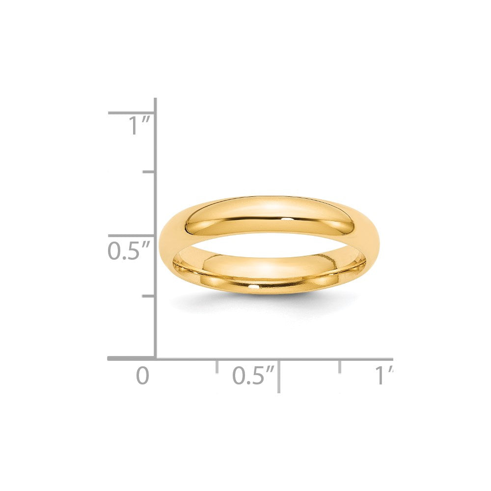 14K Gelbgold 4 mm Ehering mit Standardgewicht und Komfort-Passform