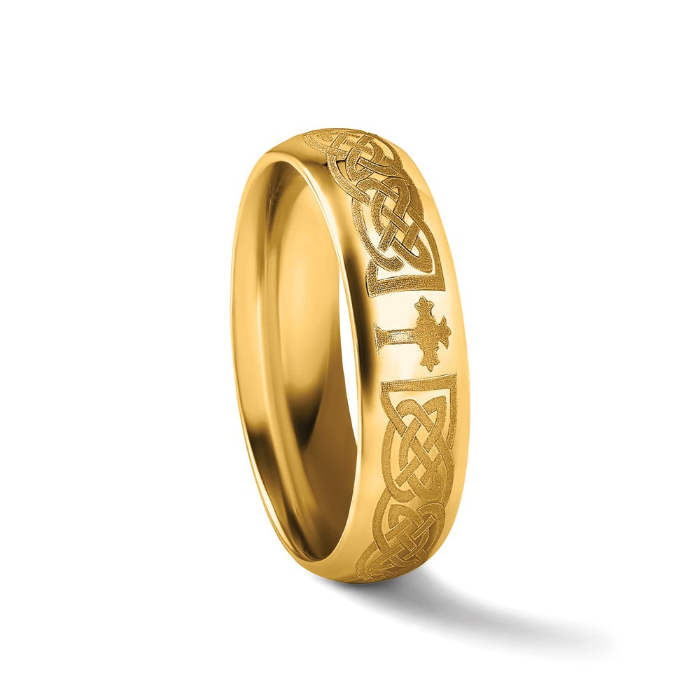 14K Gelbgold 6 mm Ehering mit Standardgewicht und Komfort-Passform