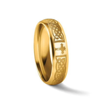 14K Gelbgold 6 mm Ehering mit Standardgewicht und Komfort-Passform