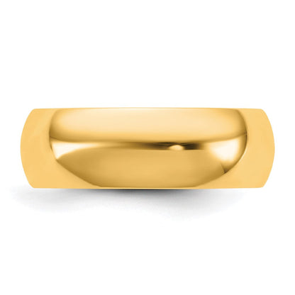 10K Gelbgold 10Ky 6,5 mm Standard Comfort-Fit-Ring Größe 5