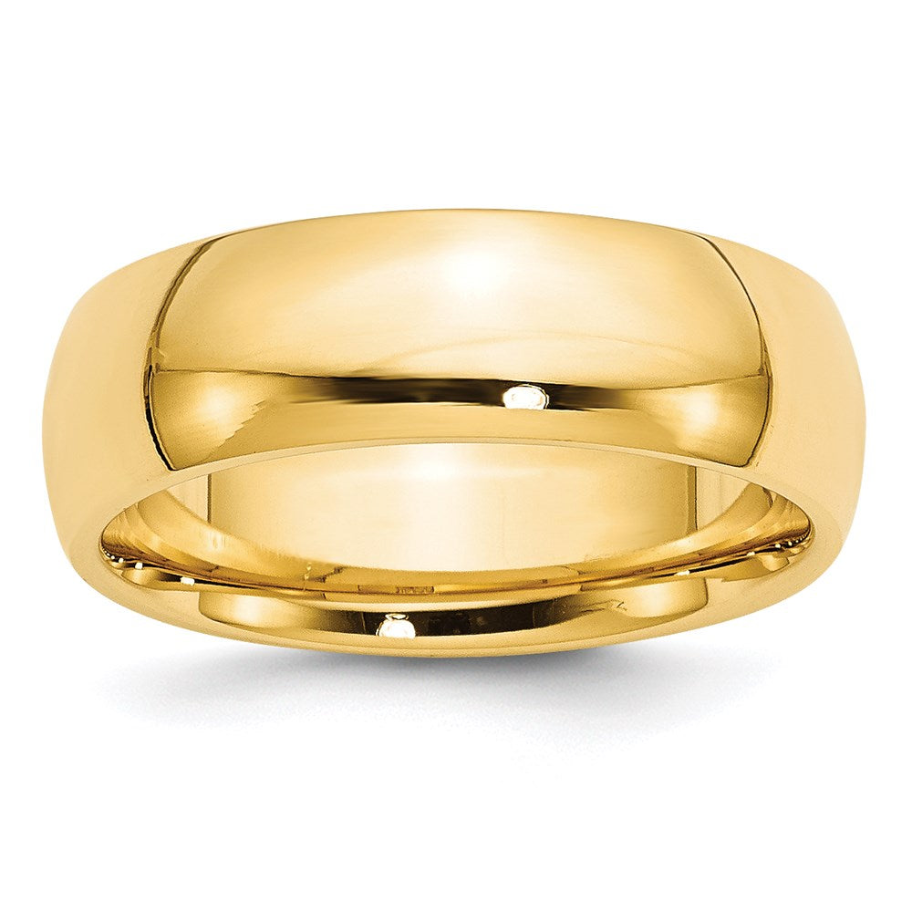 14K Gelbgold 7 mm Ehering mit Standardgewicht und Komfort-Passform