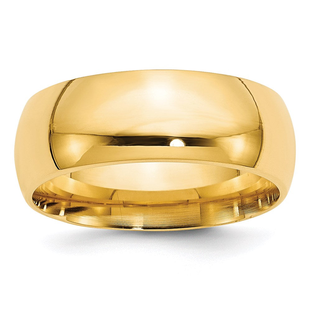 14K Gelbgold 8 mm Ehering mit Standardgewicht in Komfort-Passform