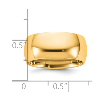 14K Gelbgold Ehering mit 9 mm Standardkomfortpassform