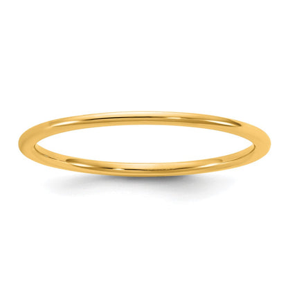 10K Gelbgold (10Ky) 1 mm Leichtgewicht-Ehering mit Komfortpassform, Größe 11,5