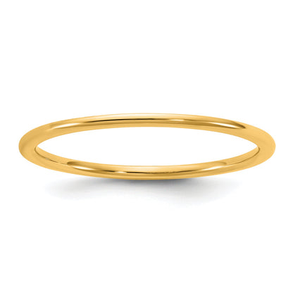 10K Gelbgold 10Ky 1mm leichter Komfort-Fit-Ehering Größe 12