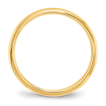 14K Gelbgold 2 mm leichter Ehering mit Komfort-Passform