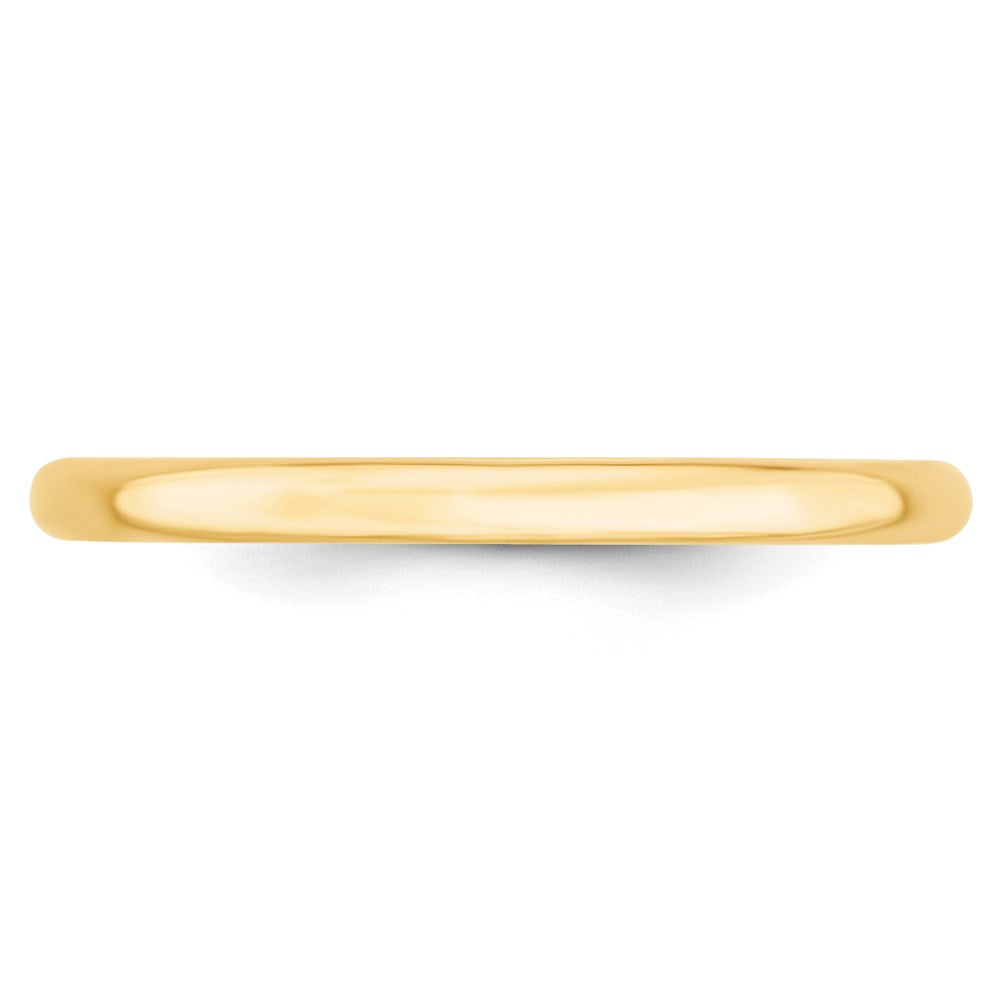 14K Gelbgold 2 mm leichter Ehering mit Komfort-Passform