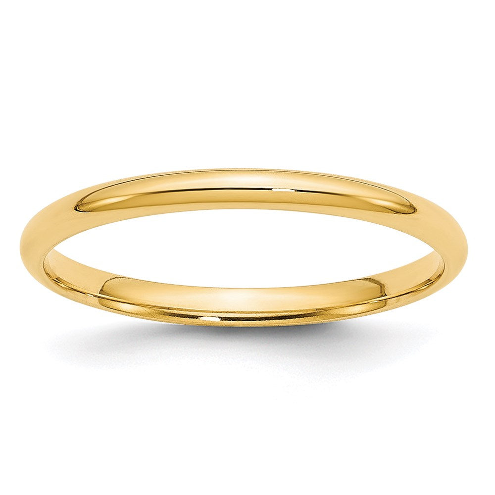 14K Gelbgold 2 mm leichter Ehering mit Komfort-Passform