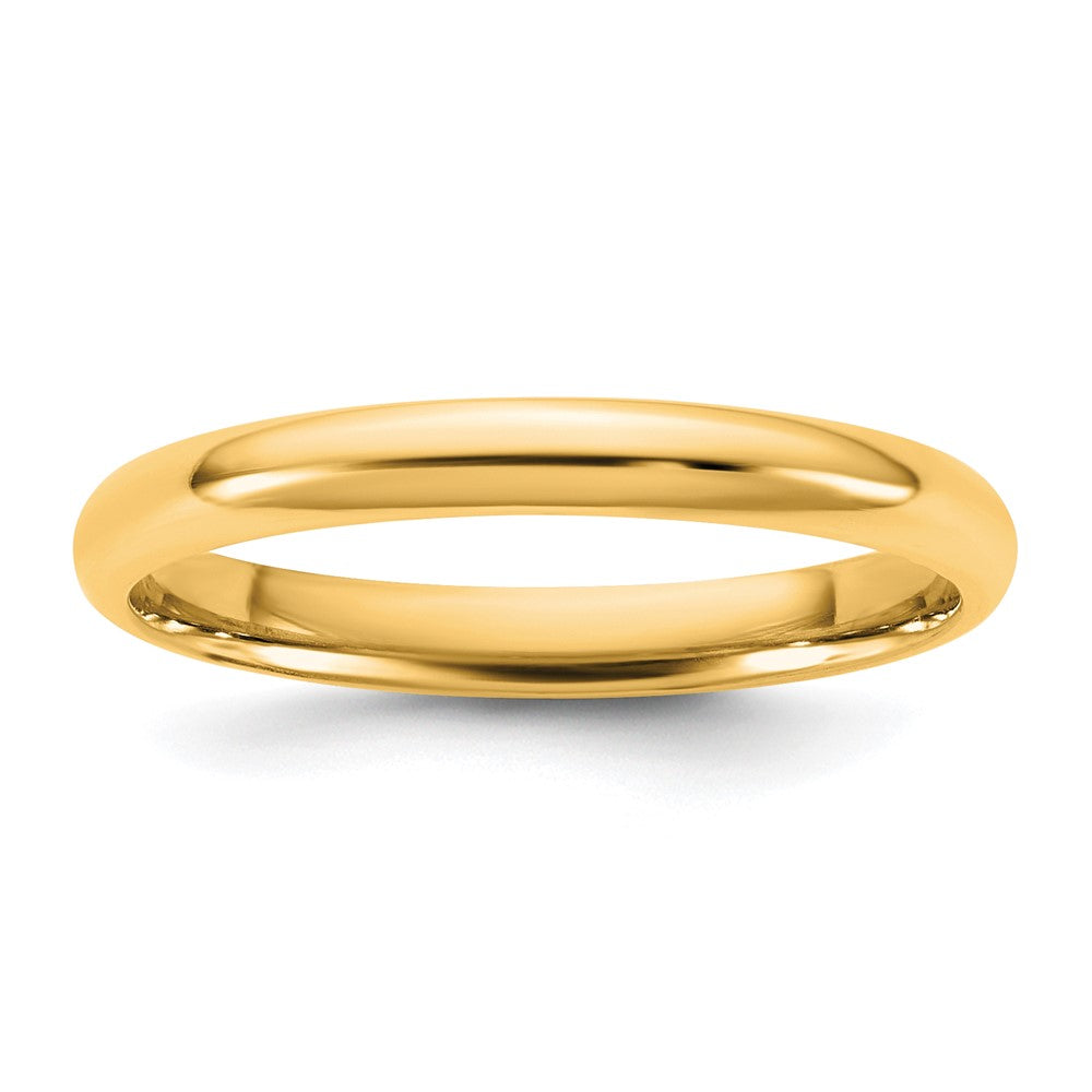10K Gelbgold 2,5 mm leichter Komfort-Ehering, Größe 12,5