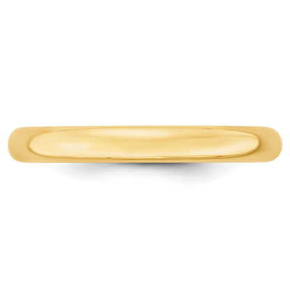 14K Gelbgold 3 mm leichter Ehering mit Komfort-Passform
