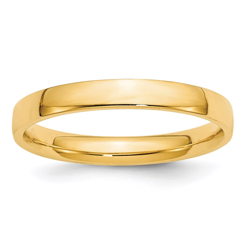 14K Gelbgold 3 mm leichter Ehering mit Komfort-Passform