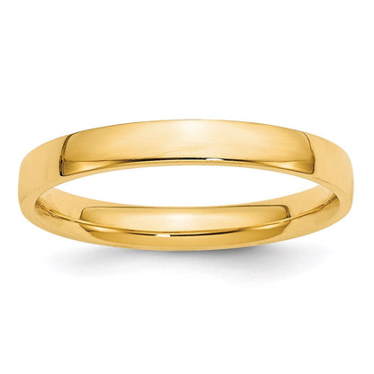14K Gelbgold 3 mm leichter Ehering mit Komfort-Passform