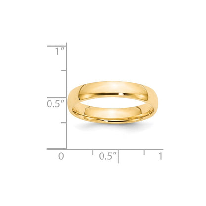 14K Gelbgold 4 mm leichter Ehering mit Komfort-Passform