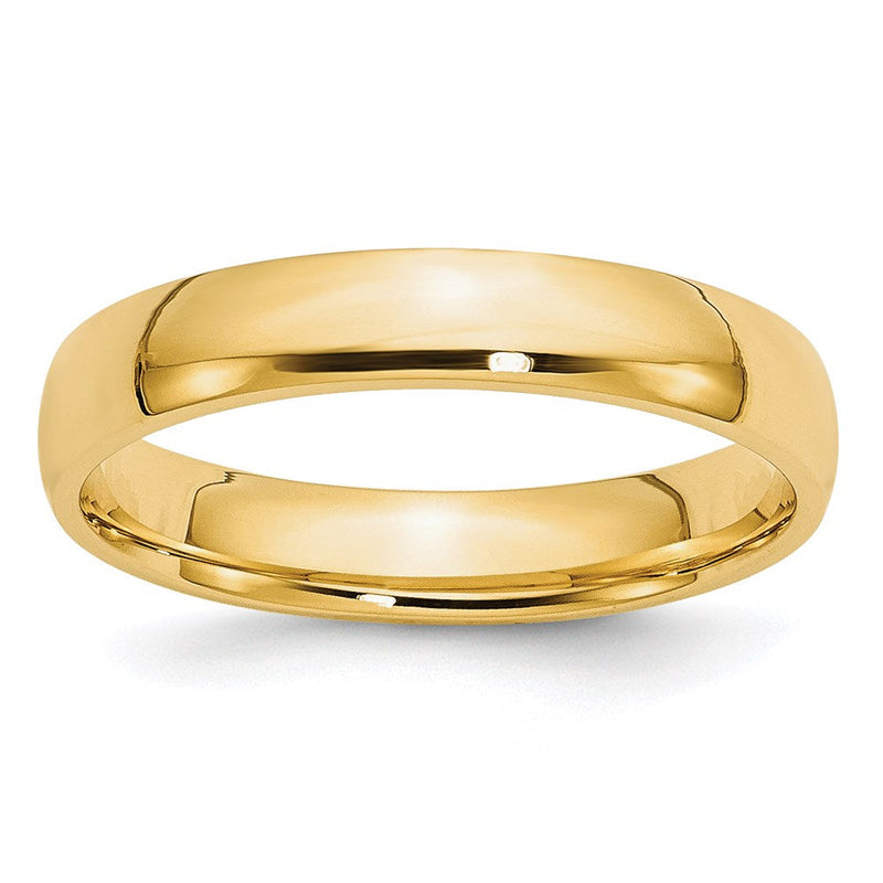 18K Gelbgold 4mm Leicht Komfort-Passform Ehering Ring