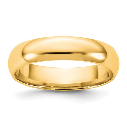 10K Gelbgold 10Ky 4,5 mm leichter Komfort-Fit-Ring, Größe 7,5