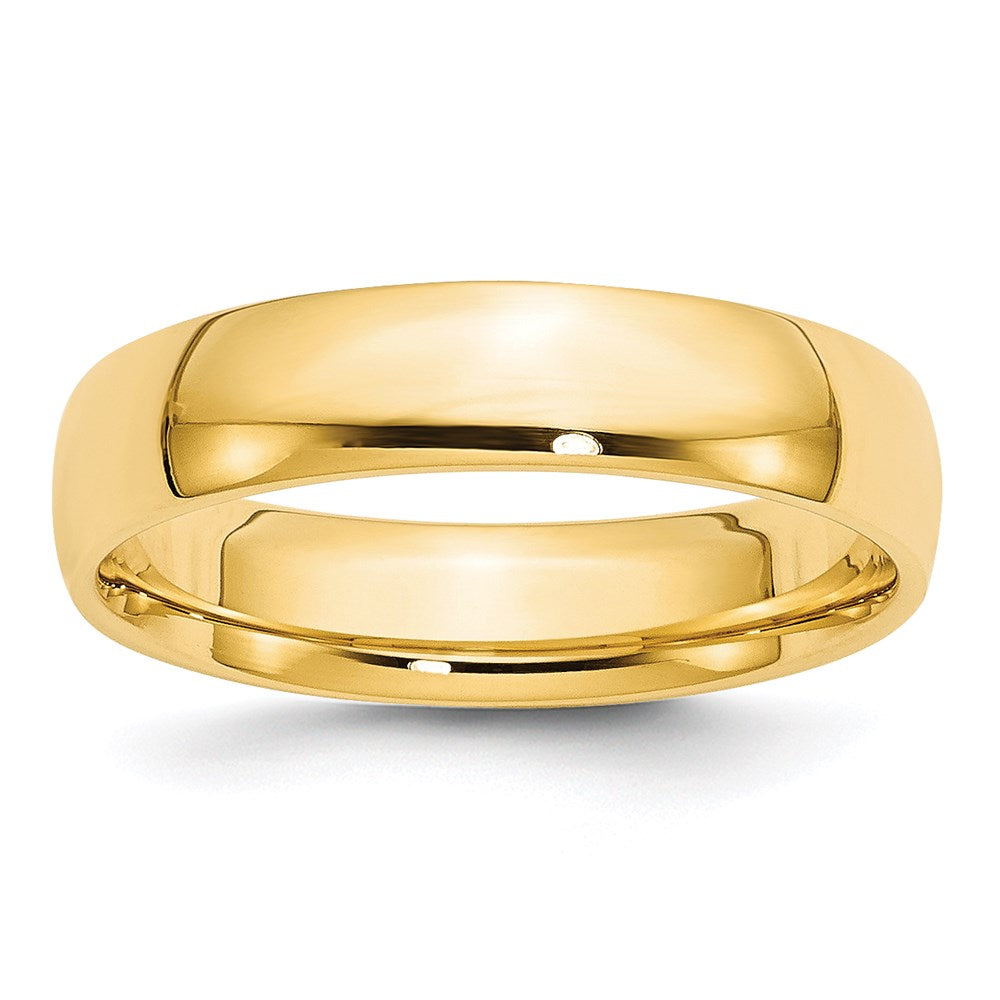 14K Gelbgold 5 mm leichter Ehering mit Komfort-Passform