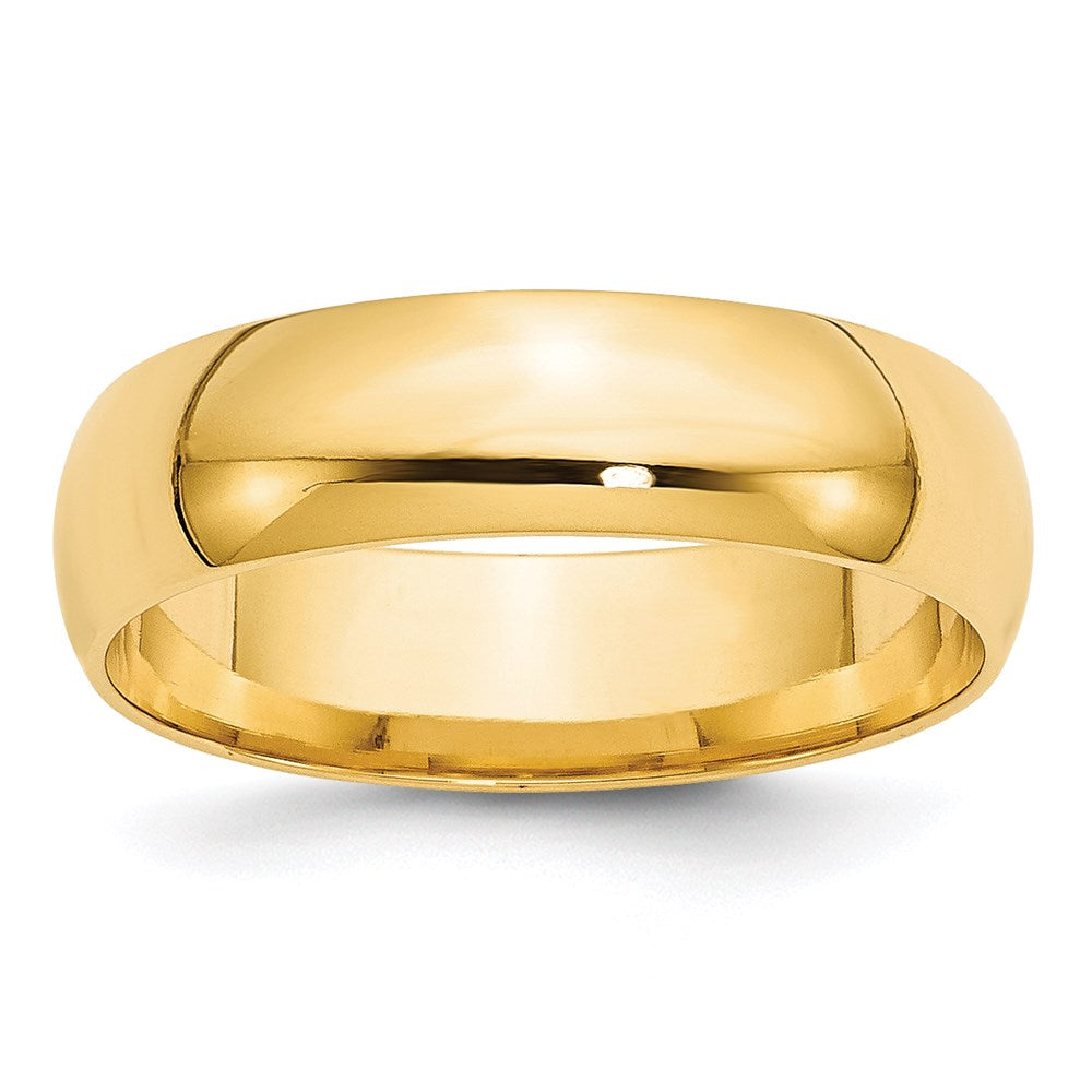14K Gelbgold 6 mm leichter Ehering mit Komfort-Passform