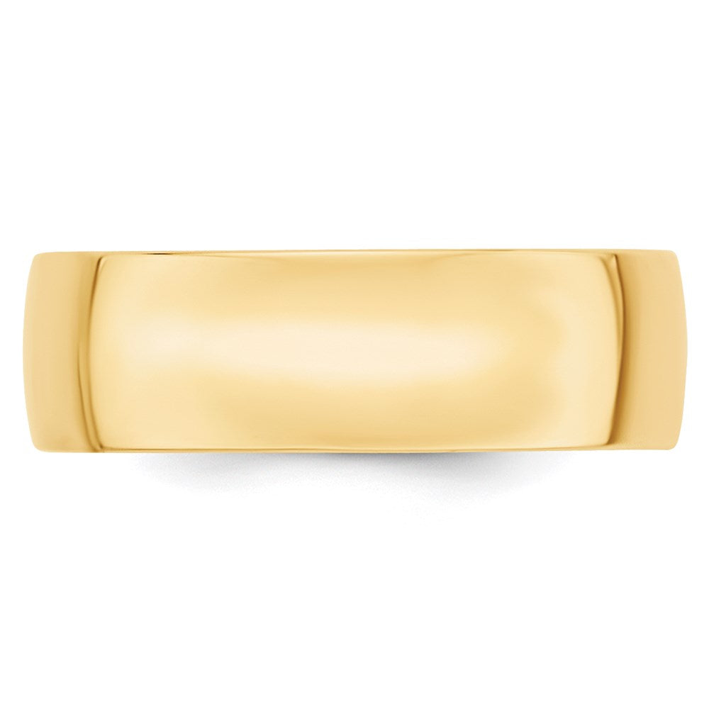 14K Gelbgold 7 mm leichter Ehering mit Komfort-Passform