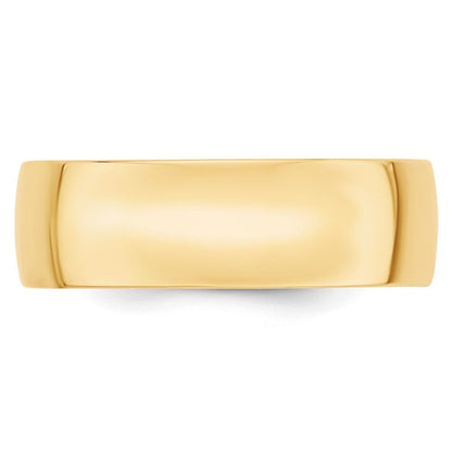 14K Gelbgold 7 mm leichter Ehering mit Komfort-Passform