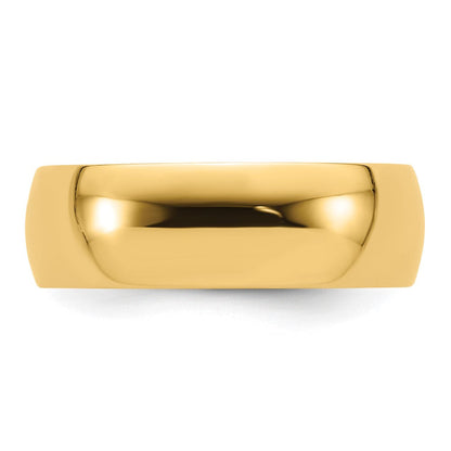 14K Gelbgold 7 mm leichter Ehering mit Komfort-Passform