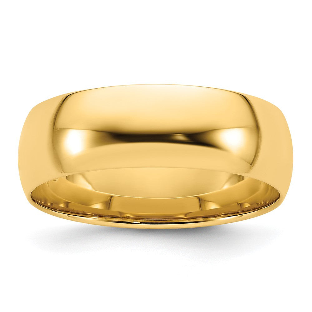 14K Gelbgold 7 mm leichter Ehering mit Komfort-Passform
