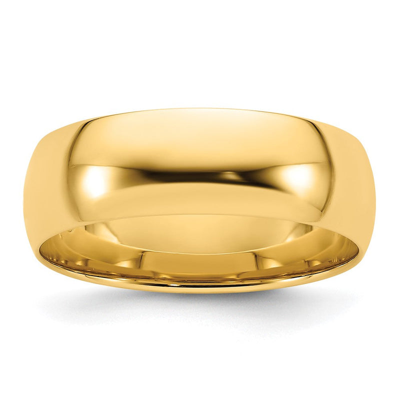 18K Gelbgold 7mm Leicht Komfort-Passform Ehering Ring