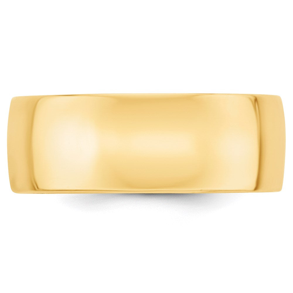 14K Gelbgold 8 mm Leichter Ehering mit Komfort-Passform