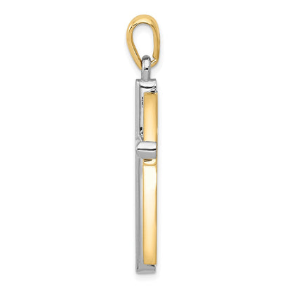 14K Bicolor-Gold Kreuz-Anhänger