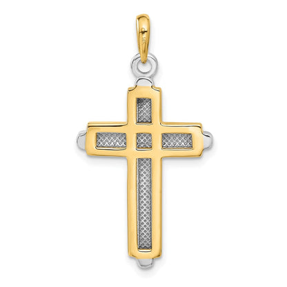 14K Bicolor-Gold Kreuz-Anhänger