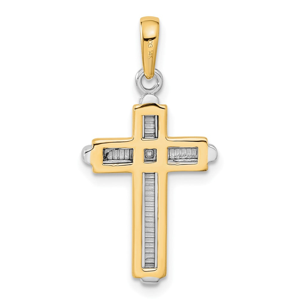 14K Bicolor-Gold Kreuz-Anhänger