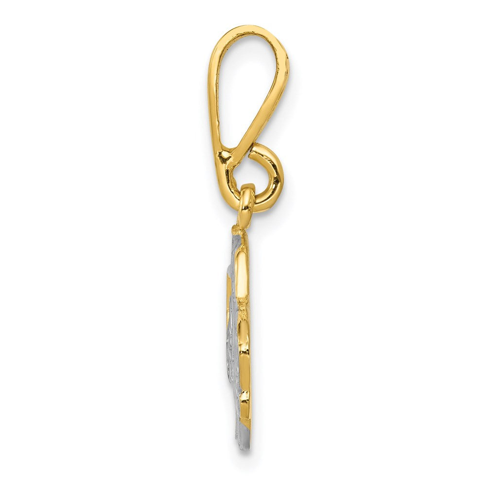 14K Gelbgold & Rhodium mit Rhodium-Auflage Pickup-Anhänger
